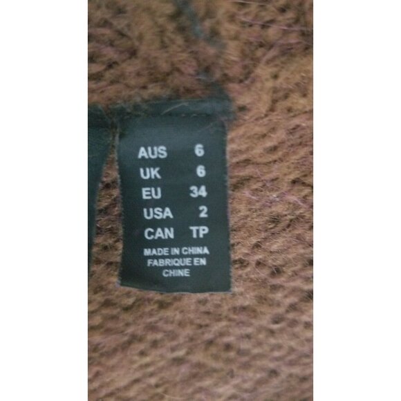 INSIGHT WOMEN'S MOHAIR MIX KNITTED CROPPED BUTTON CARDIGAN SIZE 2 #847 - Picture 9 of 11